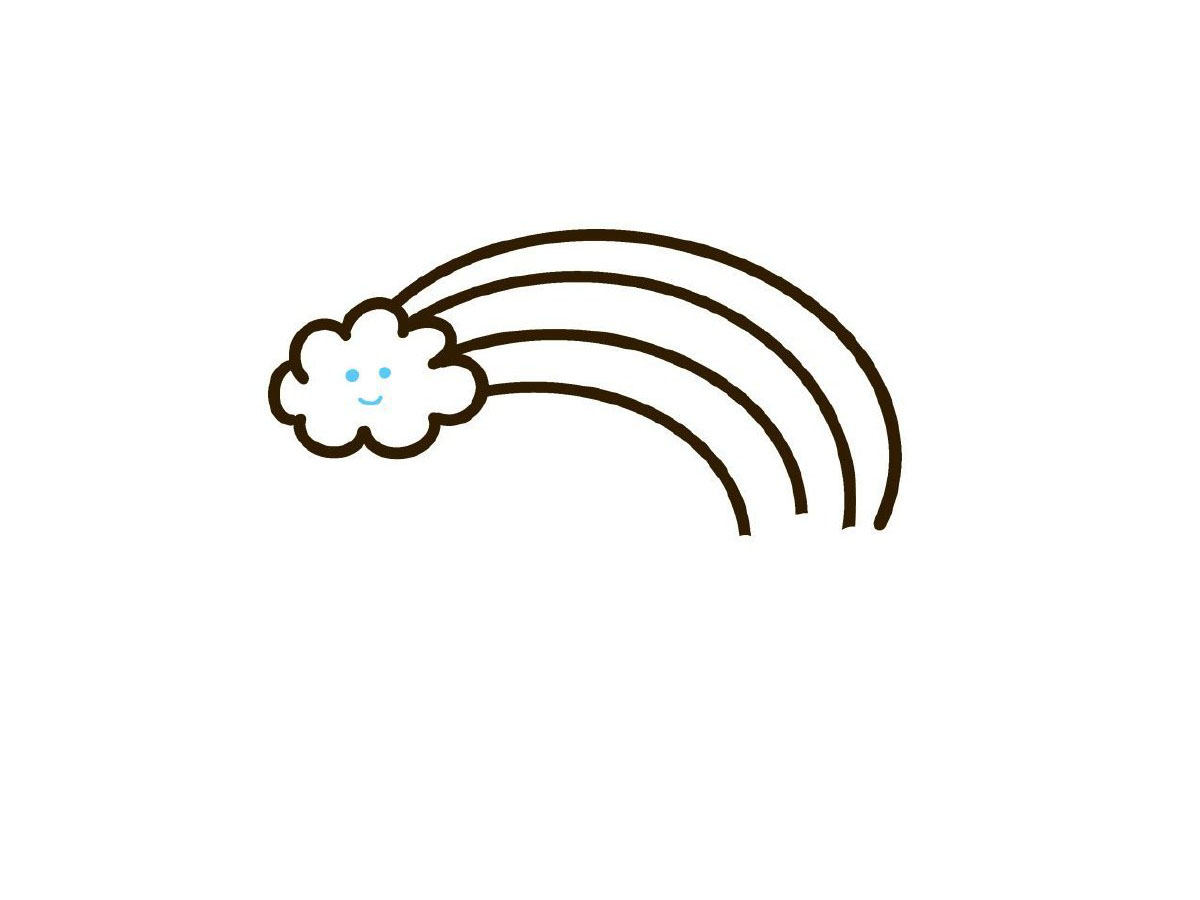 步骤5：给云朵画上脸。