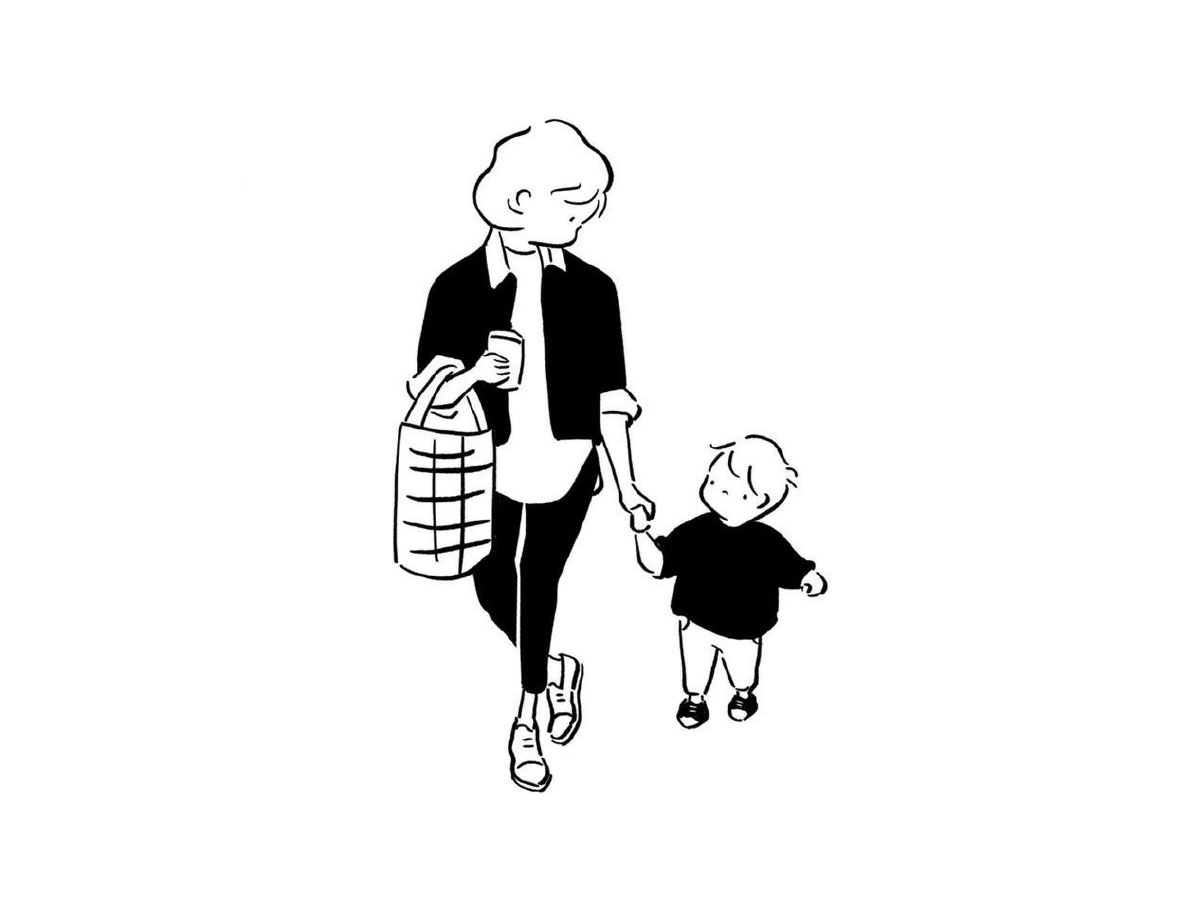 一组妈妈日常带娃简笔画图片-图6