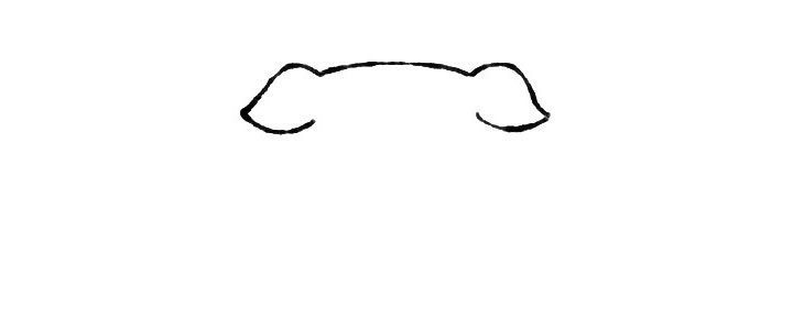 步骤1：先画头部耳朵的轮廓。