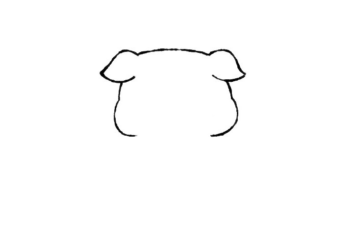 步骤2：接着画脸部的轮廓。