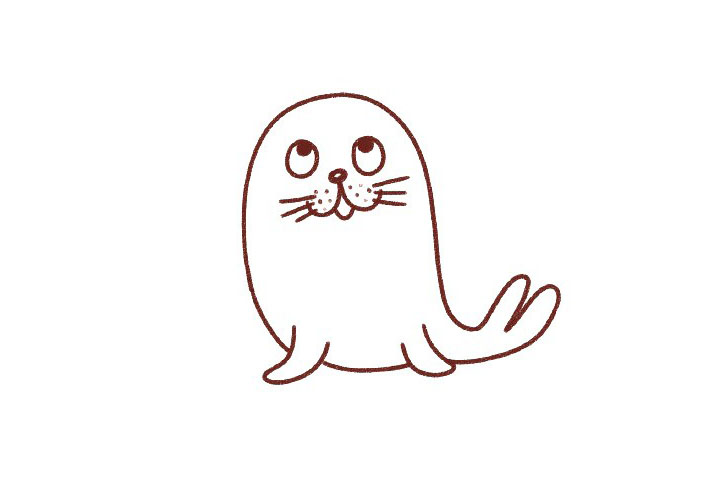 步骤7：画好后肢，稍微翘一点。