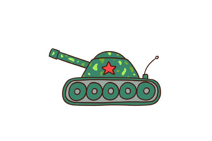 坦克的简笔画步骤图