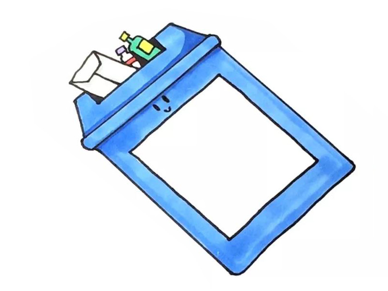 三款漂亮的垃圾桶手抄报边框设计-图1