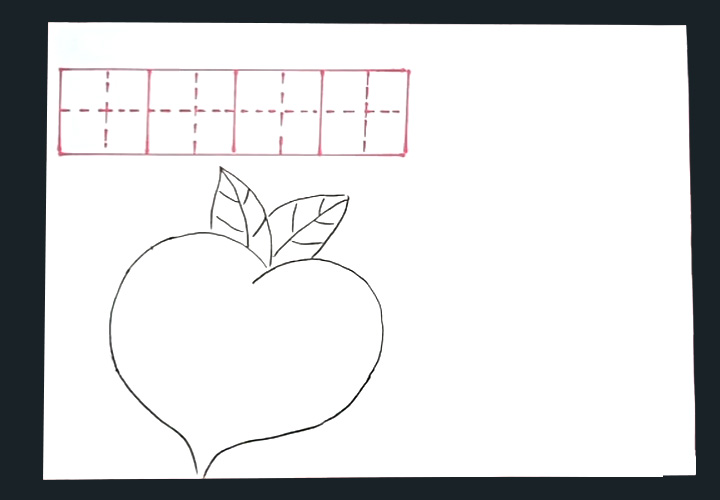 步骤2：在下面画出一个大大的萝卜。