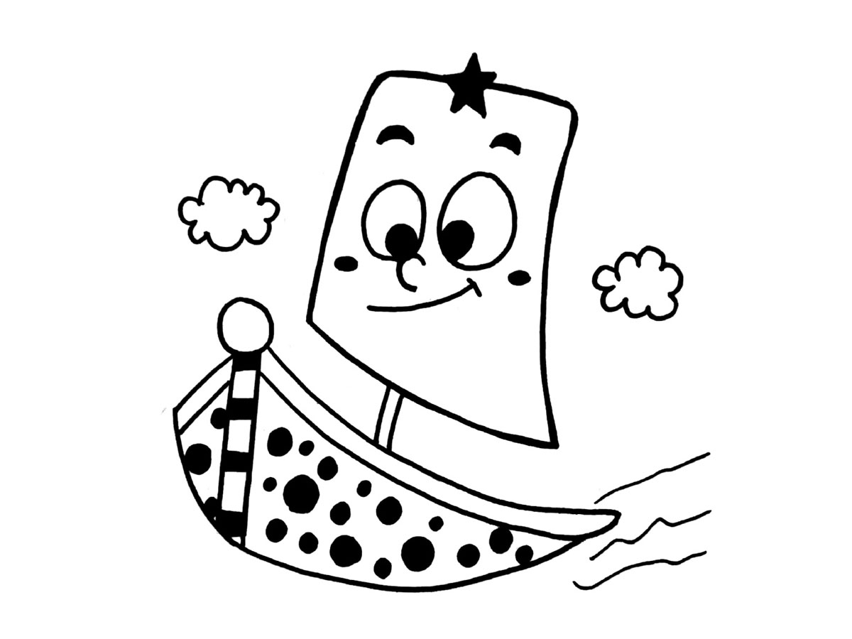 一组萌系小帆船简笔画图片-图2