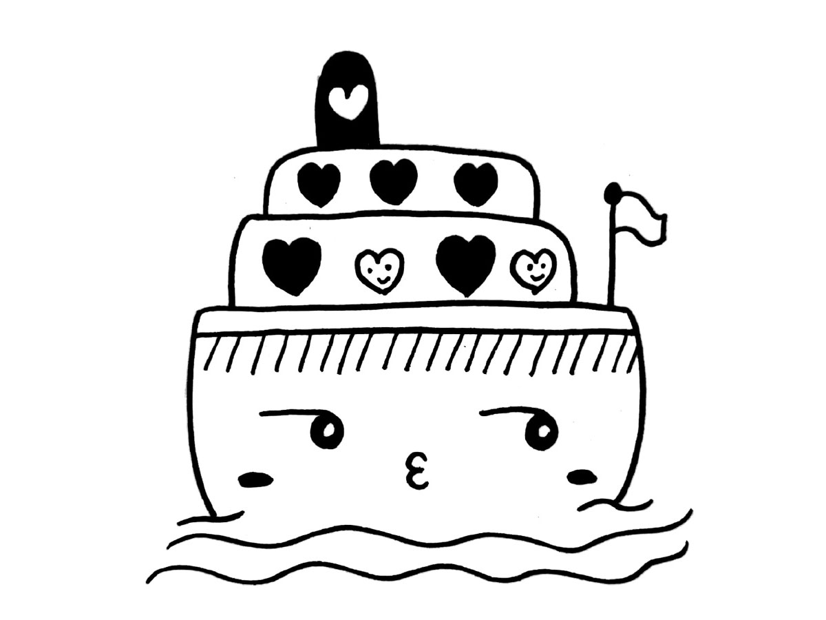 一组萌系小帆船简笔画图片-图3