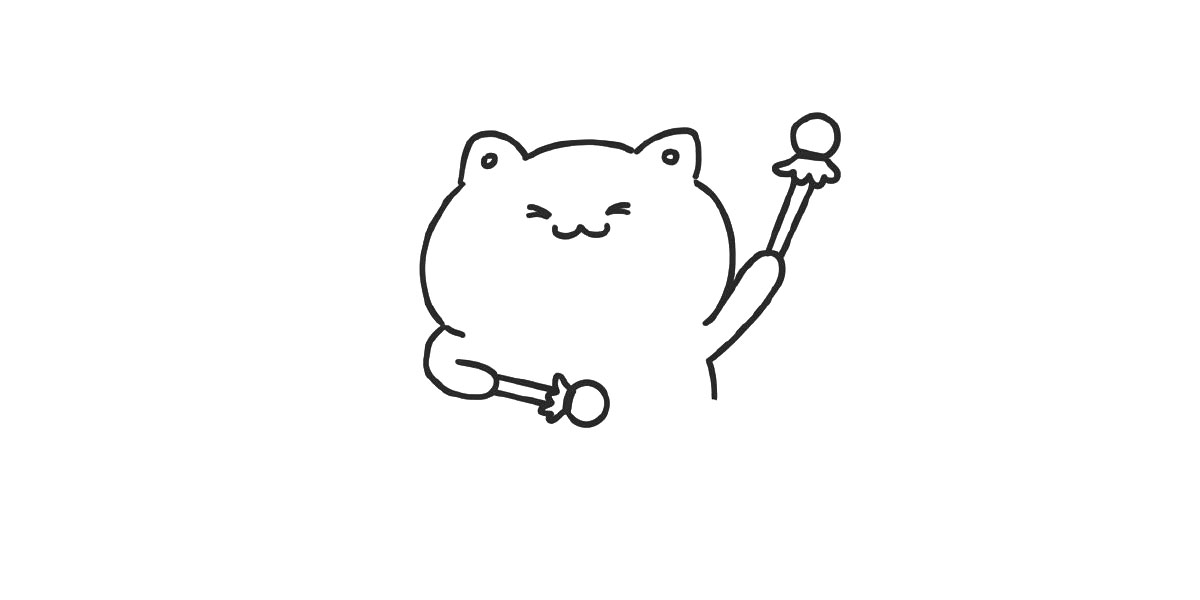 步骤4：接着画小猫手上拿着的鼓棒。