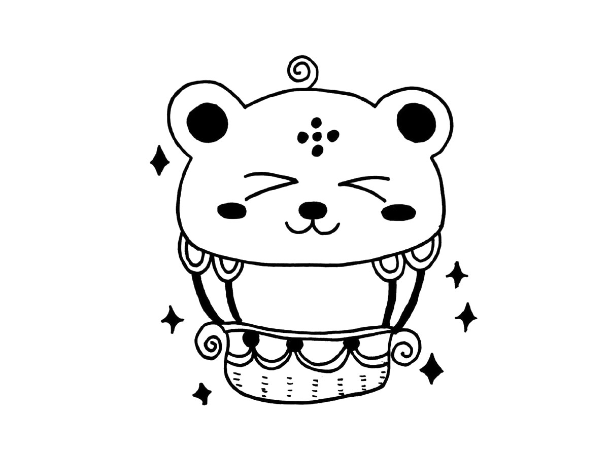 一组创意热气球简笔画图片-图3