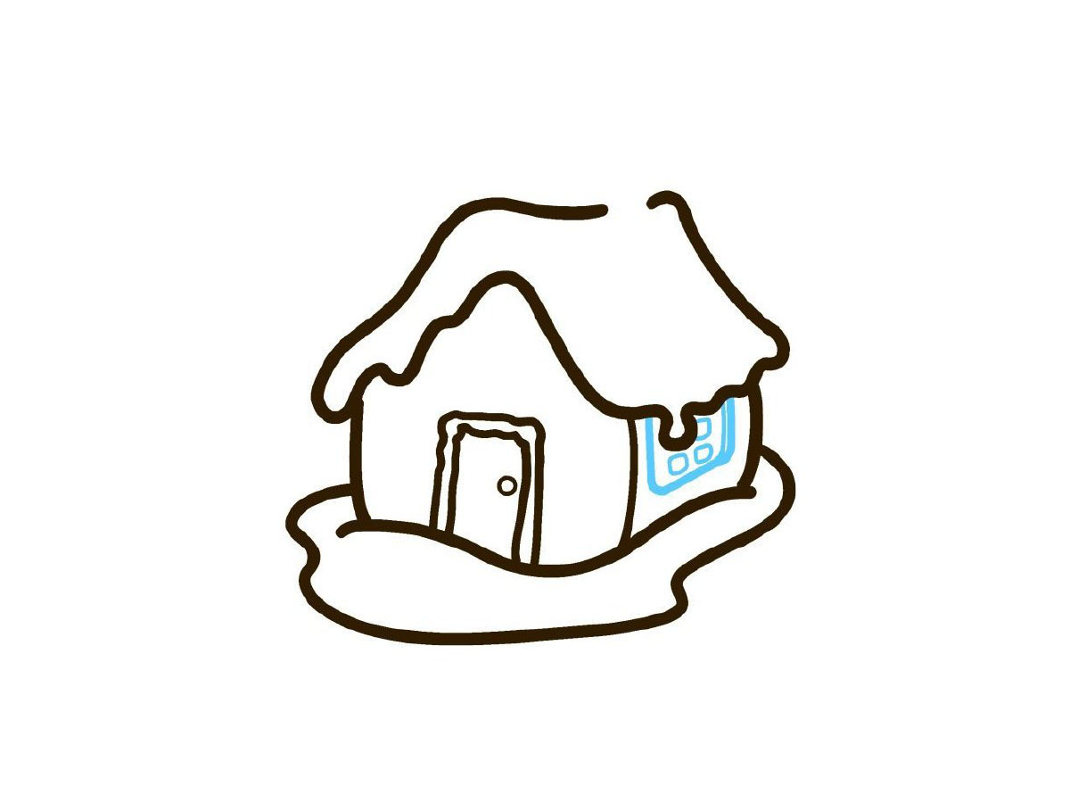 步骤4：画“田”字窗。