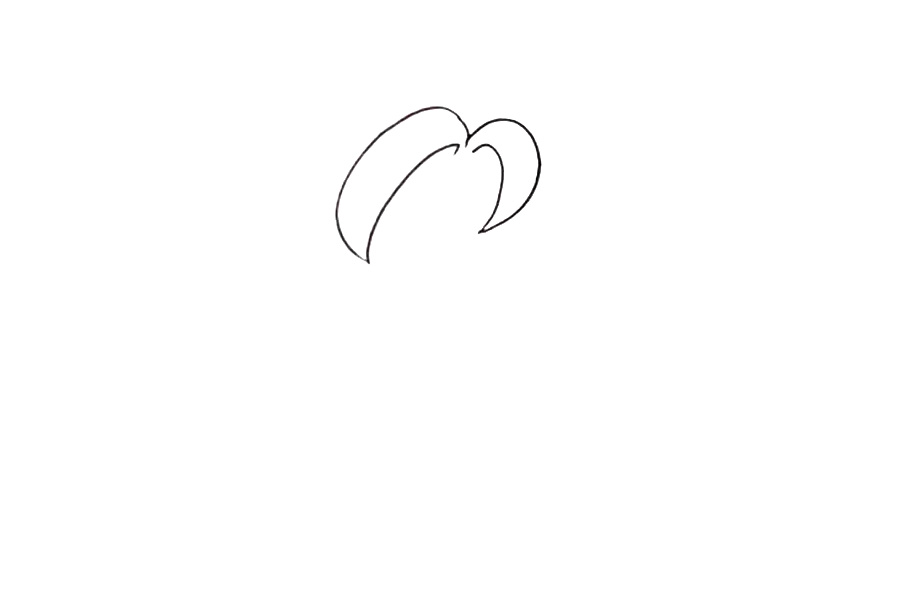 步骤1：首先画出美少女的刘海。