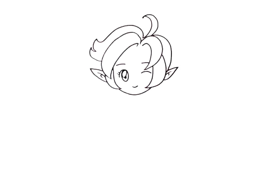 步骤3：然后画出它的五官。