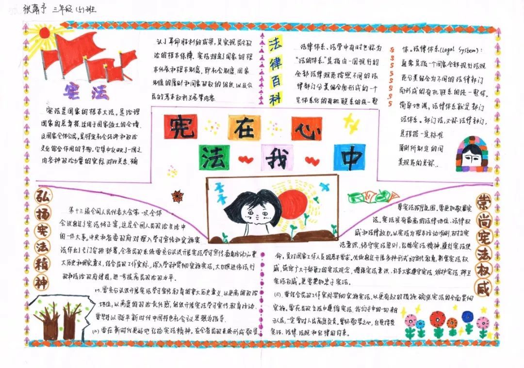 国家宪法日手抄报欣赏-图14