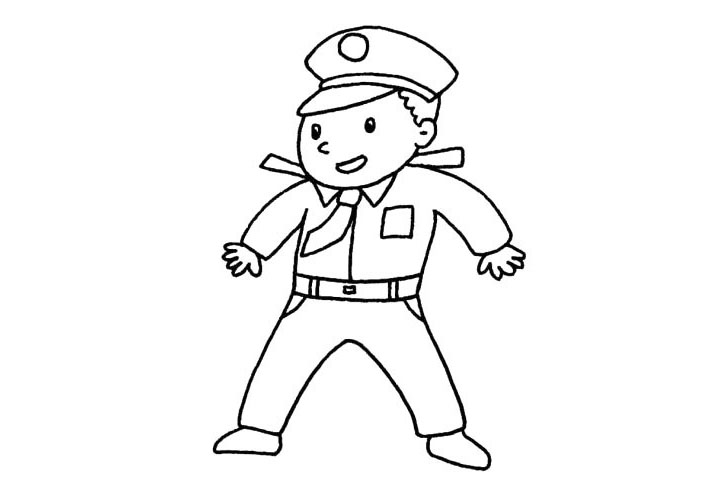警察叔叔简笔画画法步骤
