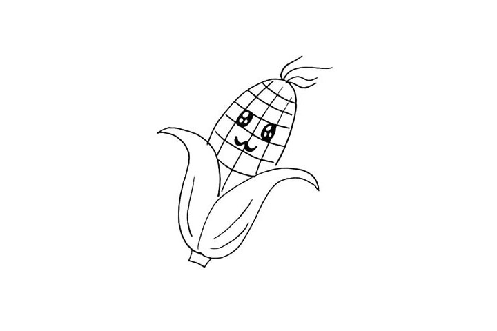 步骤7：再画出它的嘴巴.它的嘴巴是嘟起来的.非常的可爱。