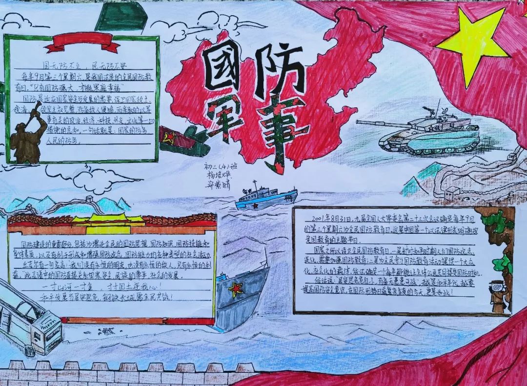 国防教育手抄报优秀作品-图3