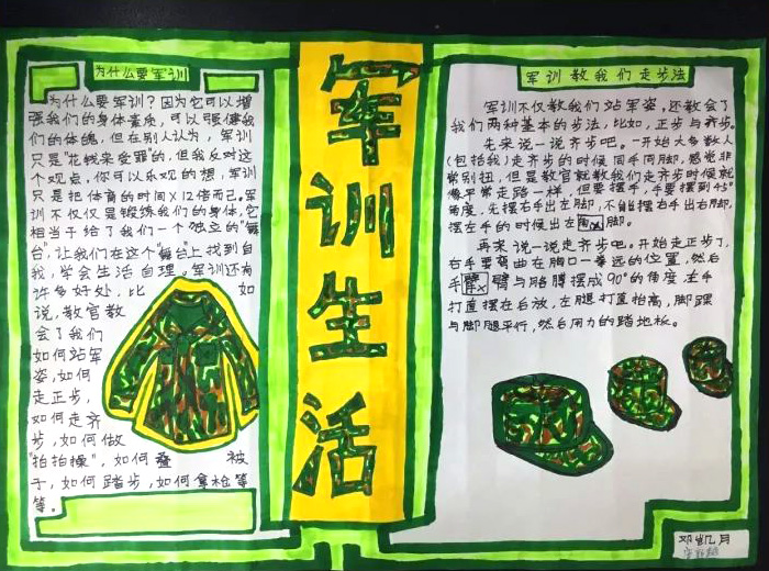 初中军训生活手抄报-图1