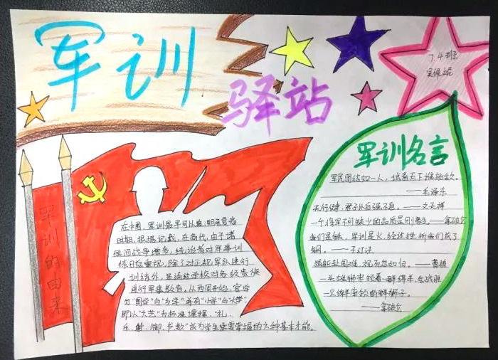 初中军训生活手抄报-图6