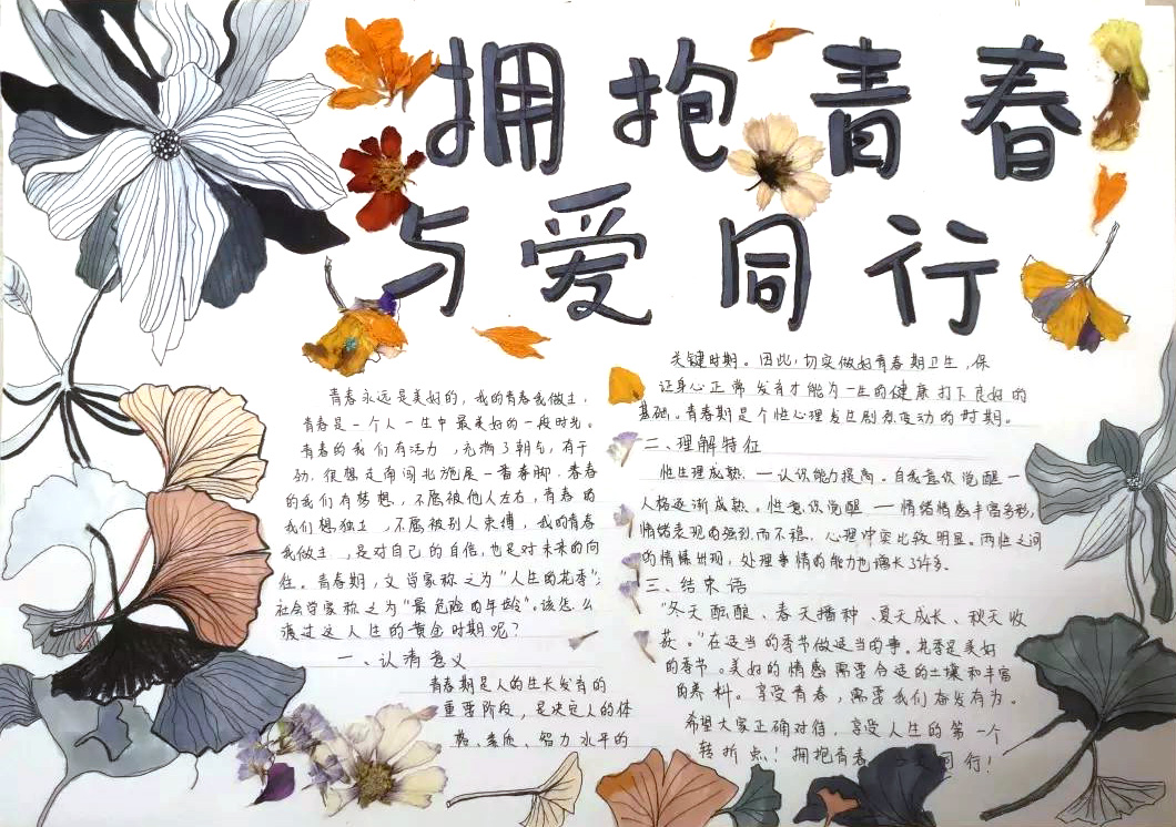 青春健康主题手抄报图片-图1