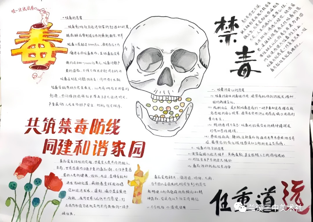 “祖国有我、禁毒有我”主题手抄报-图3
