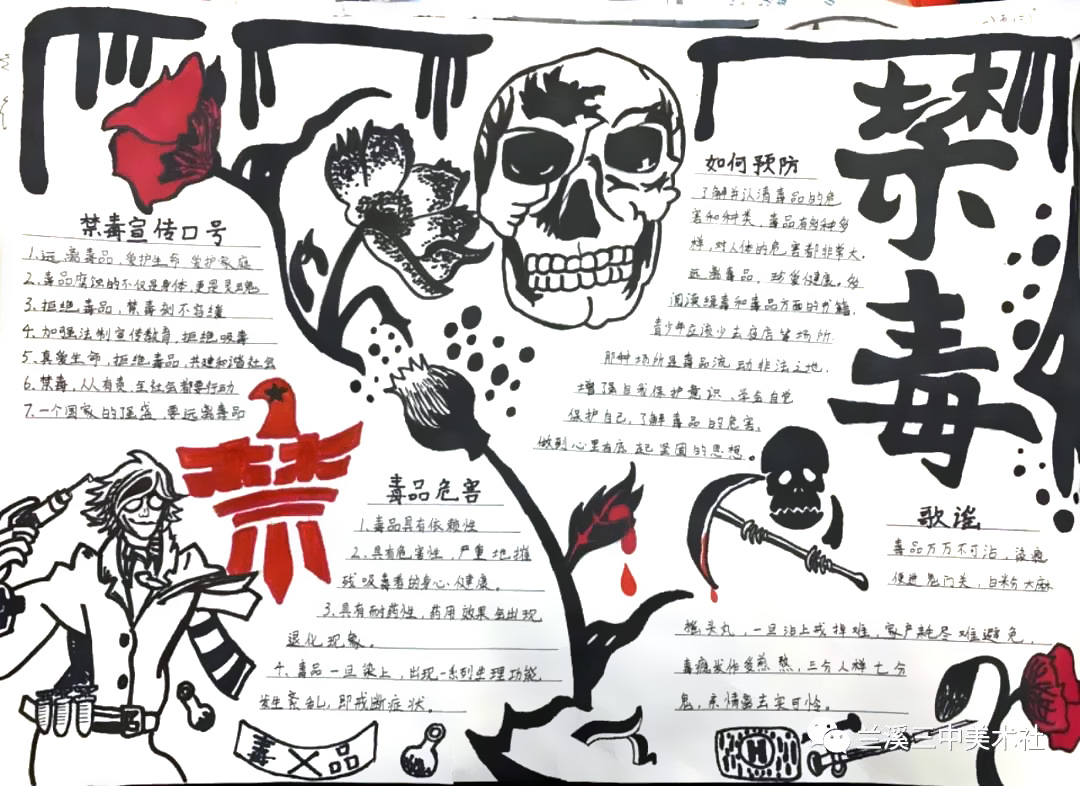 小学生禁毒知识手抄报简单又漂亮-图1