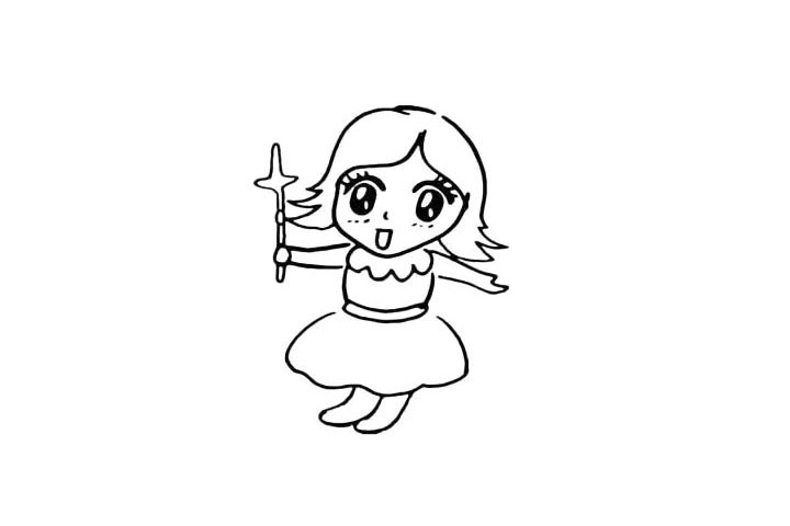 步骤10：然后我们在把她的腿部给画出来。