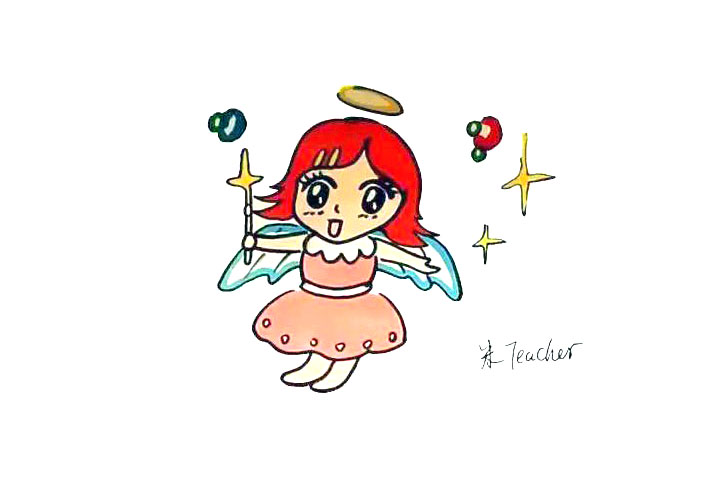 可爱的天使简笔画画法步骤