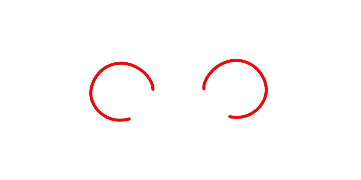 步骤1：画老鼠的两只大耳朵。