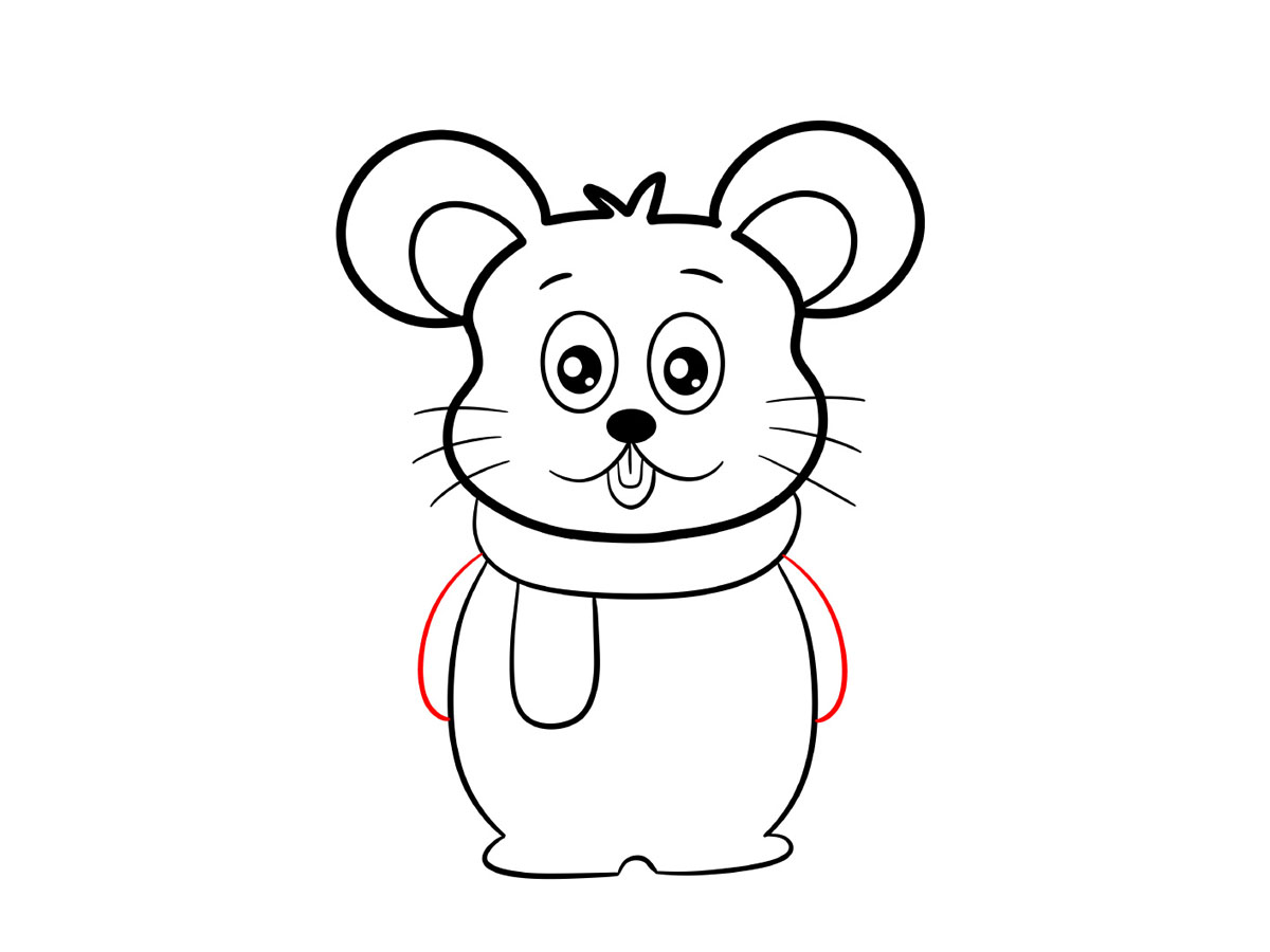 步骤7：画老鼠的双手。