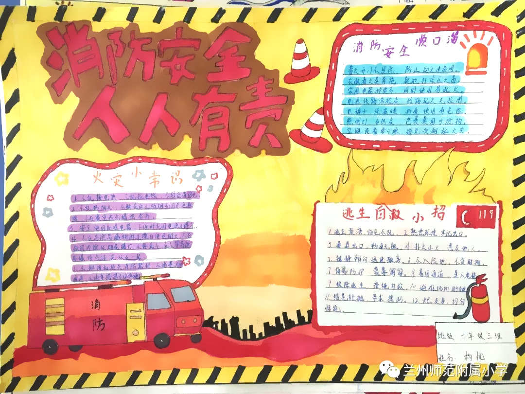 关于小小消防员的手抄报-图4
