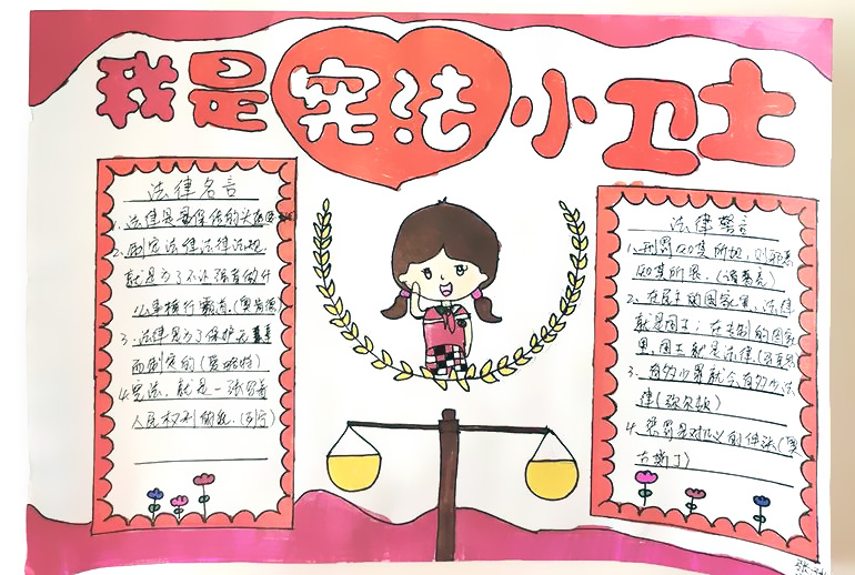 步骤6：宪法小卫士手抄报