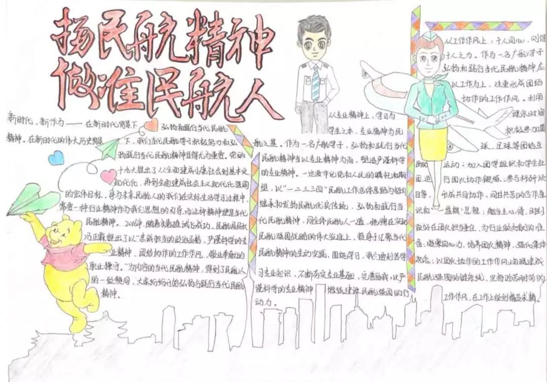 弘扬民航精神手抄报图片-图5
