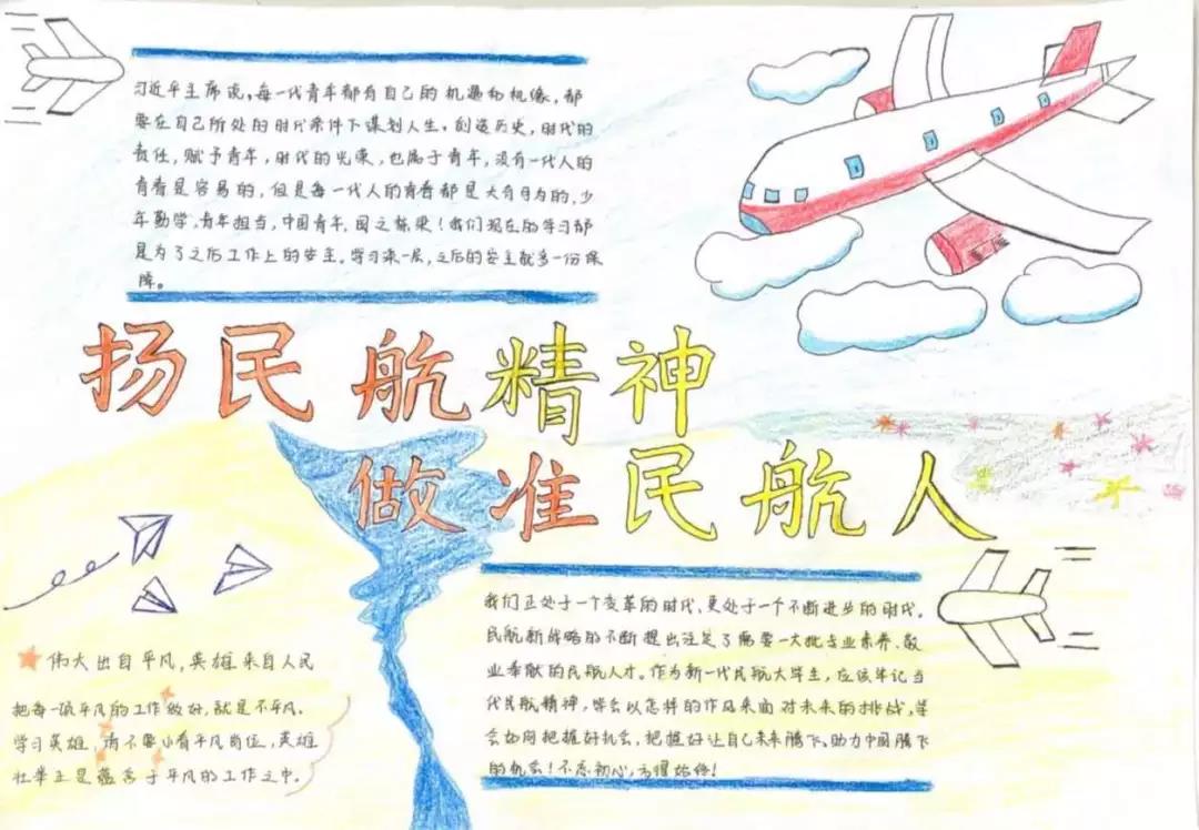 弘扬民航精神手抄报图片-图7