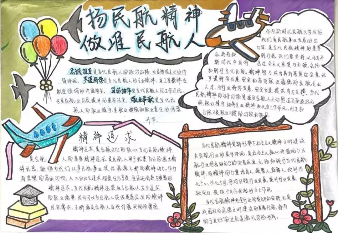 弘扬民航精神手抄报图片-图8