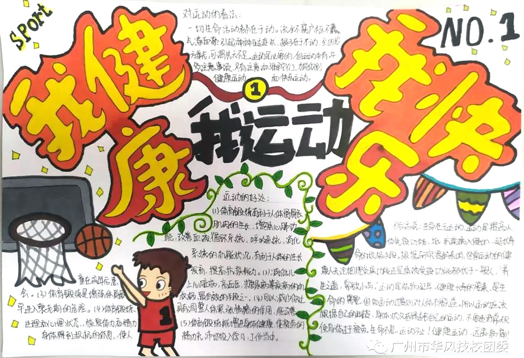 我运动我健康我快乐手抄报-图1