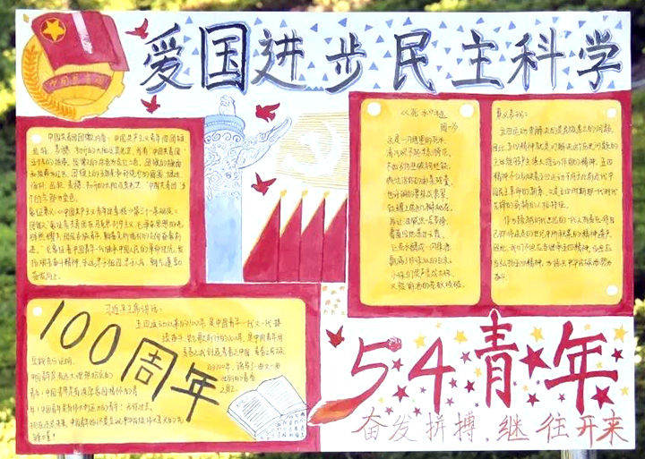 纪念五四运动100周年手抄报-图2