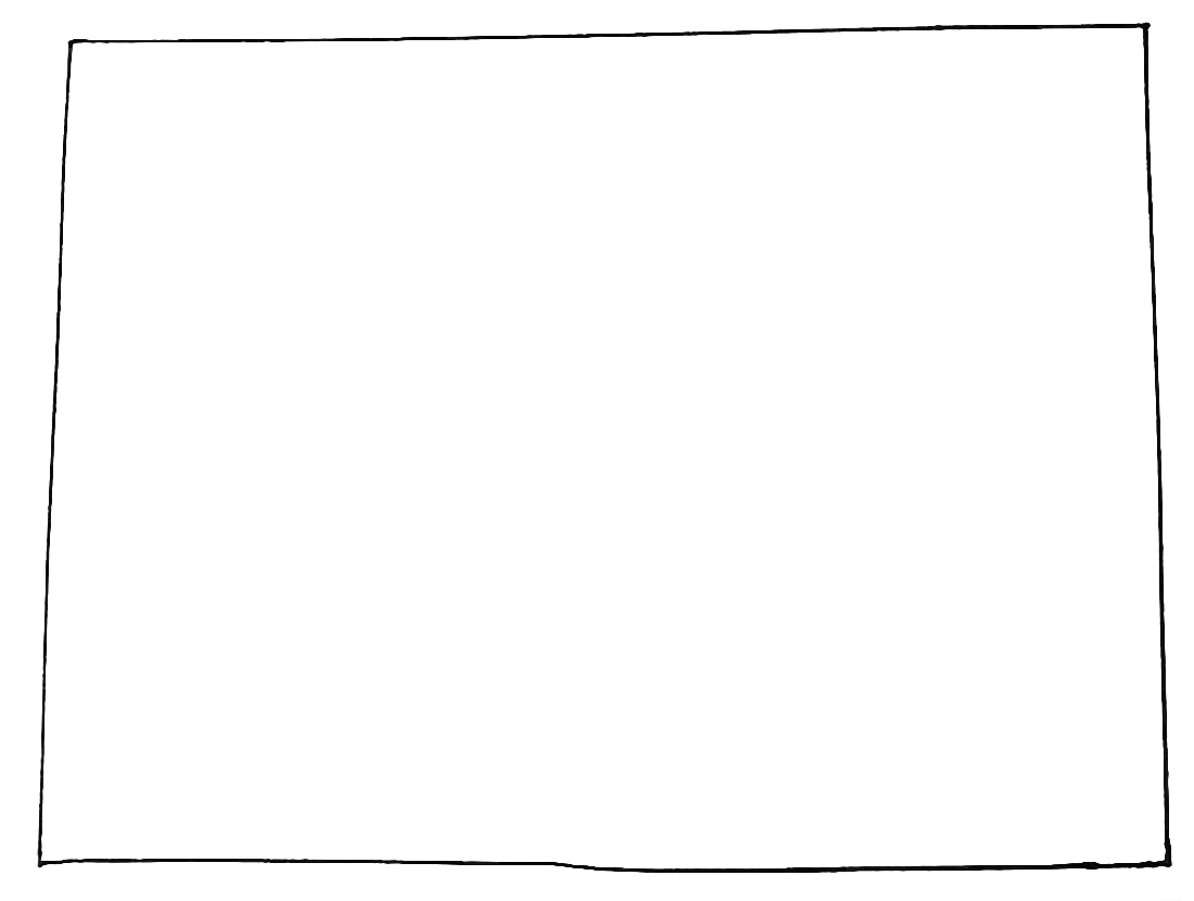 步骤1：首先画出一个长方形是手抄报的边缘。