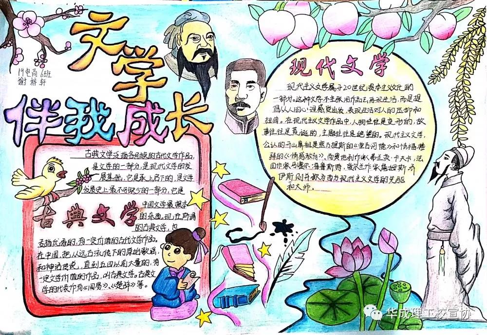 “我与文学共成长”主题手抄报-图6