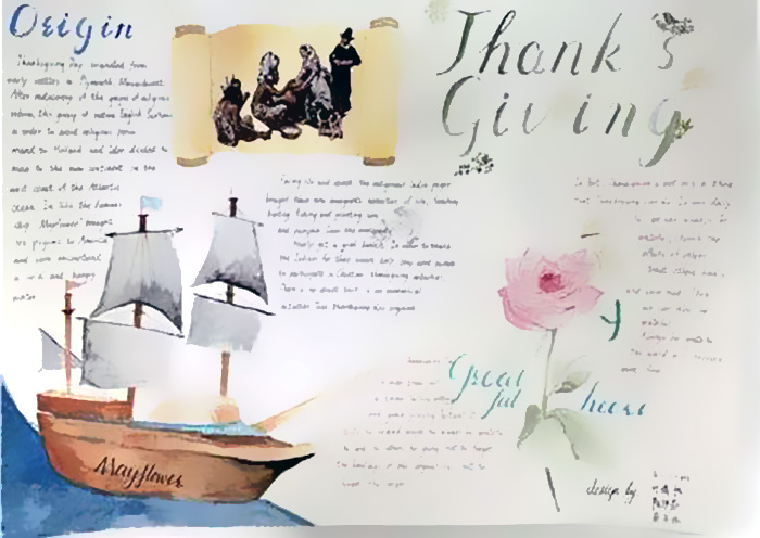 心怀感恩情英语手抄报-图5