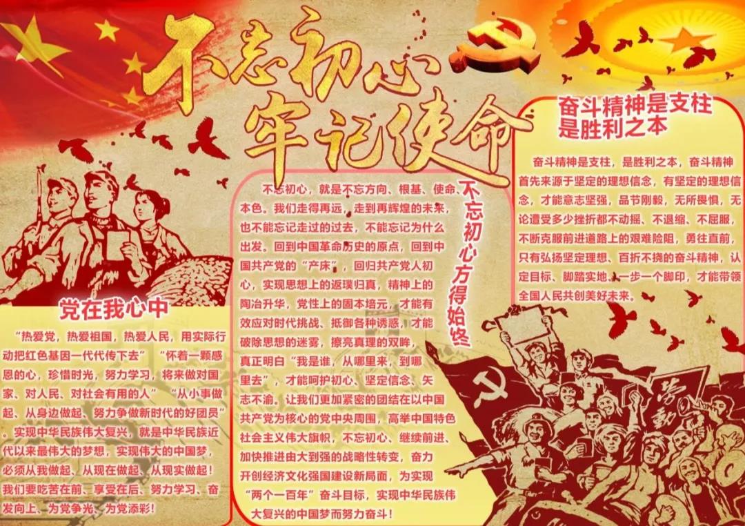 不忘初心牢记使命手抄报-图6