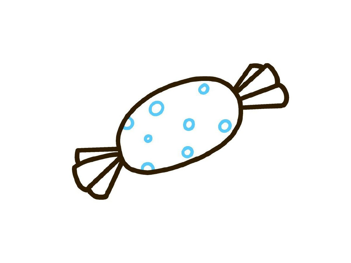 步骤6：给糖果画一些装饰。