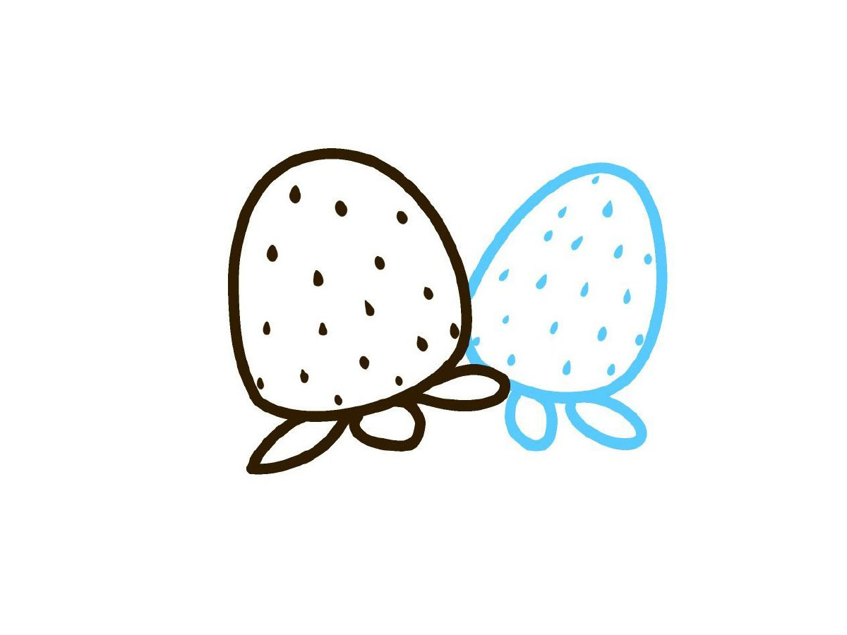 步骤5：右边再画一个草莓。
