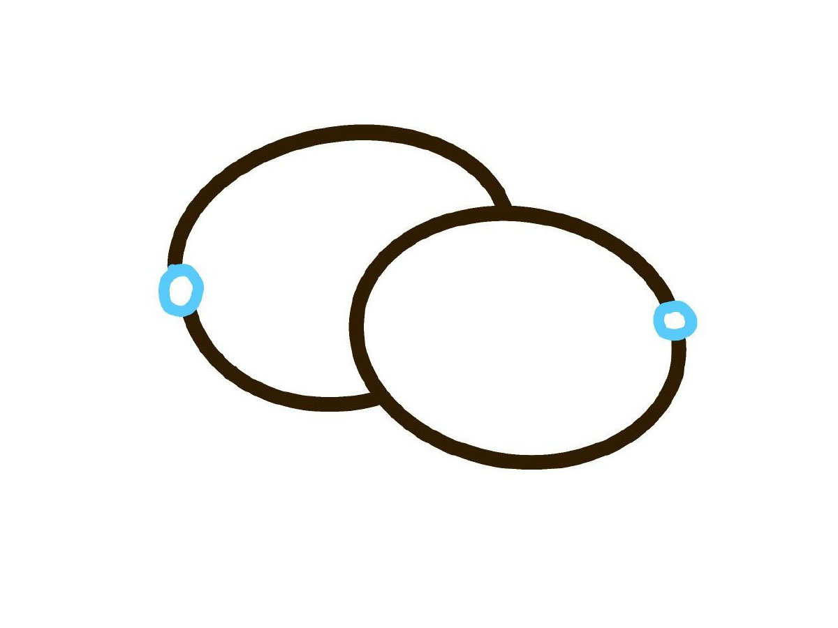 步骤3：左右加上两圆形的巧克力。