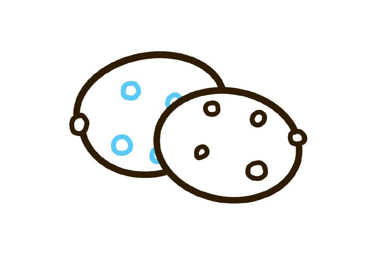 步骤5：给左边饼干也加上巧克力。