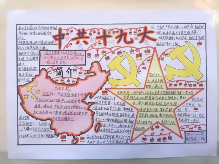 简单好画的不忘初心跟党走手抄报-图2