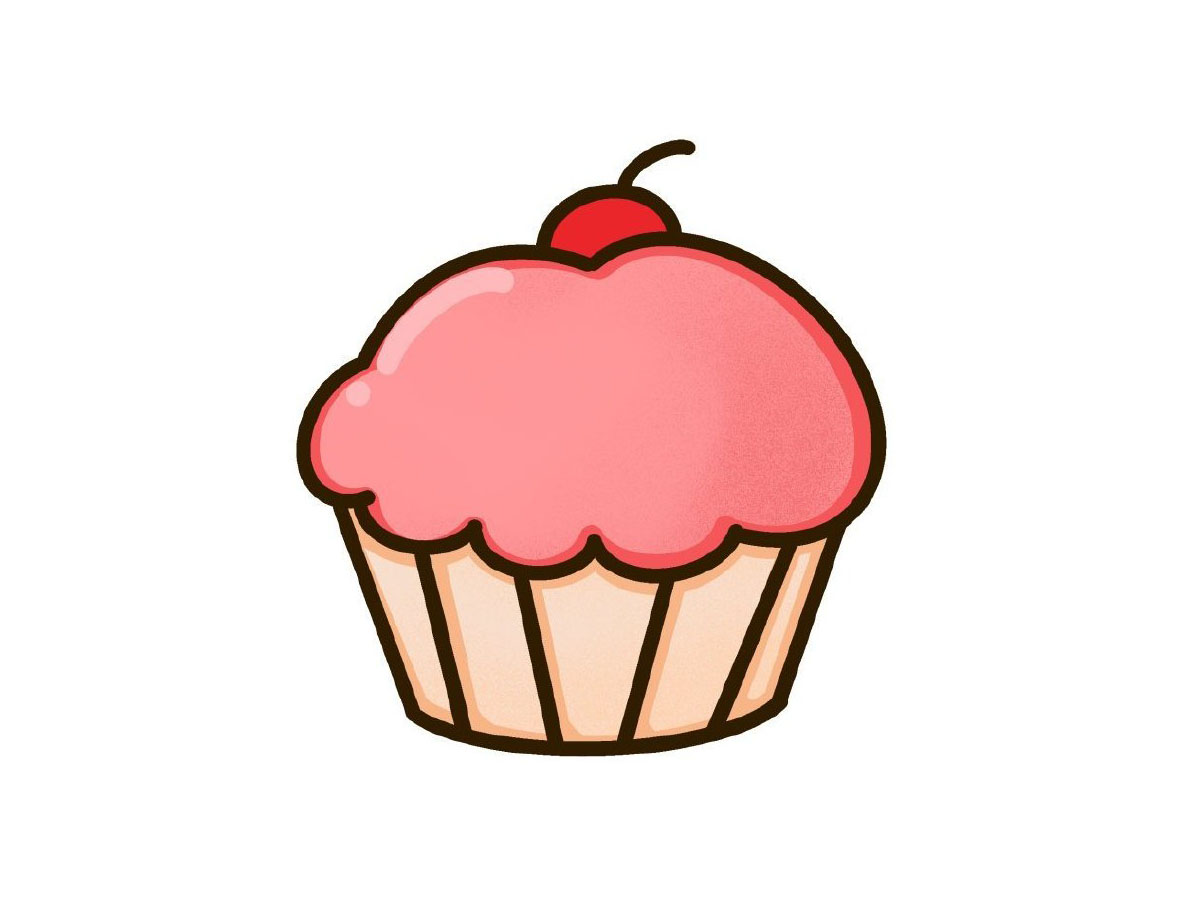 樱桃蛋糕简笔画