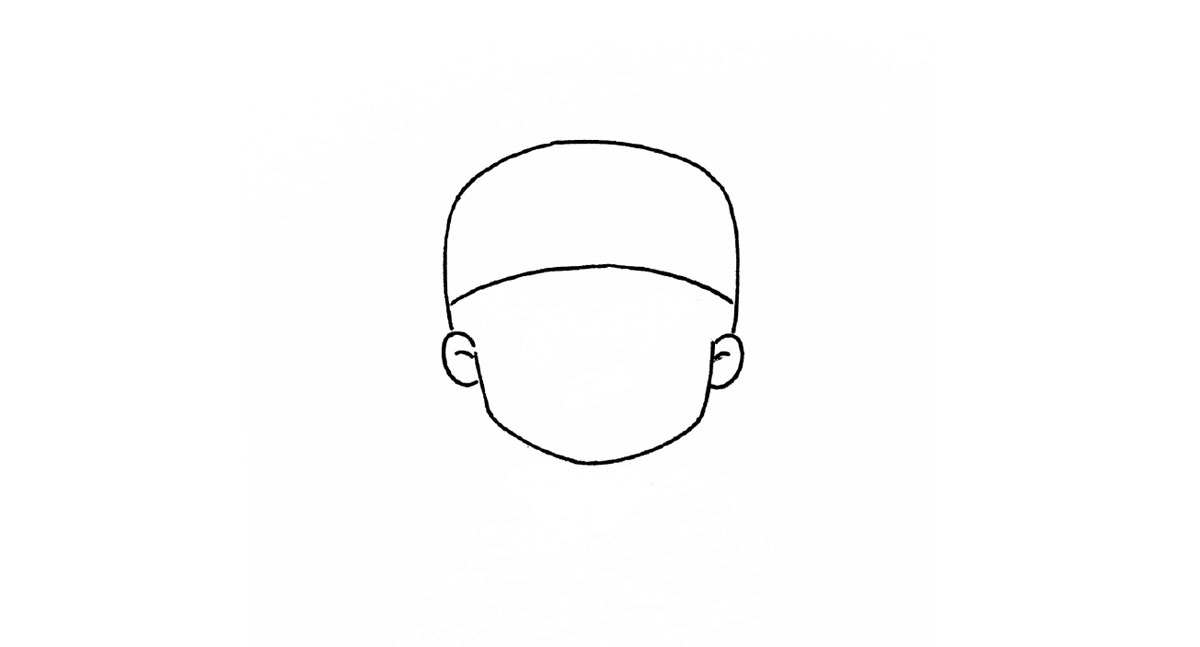 步骤2：接着画帽子。