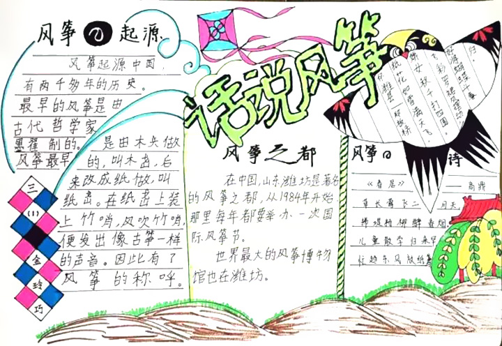 春天风筝节手抄报图片-图4