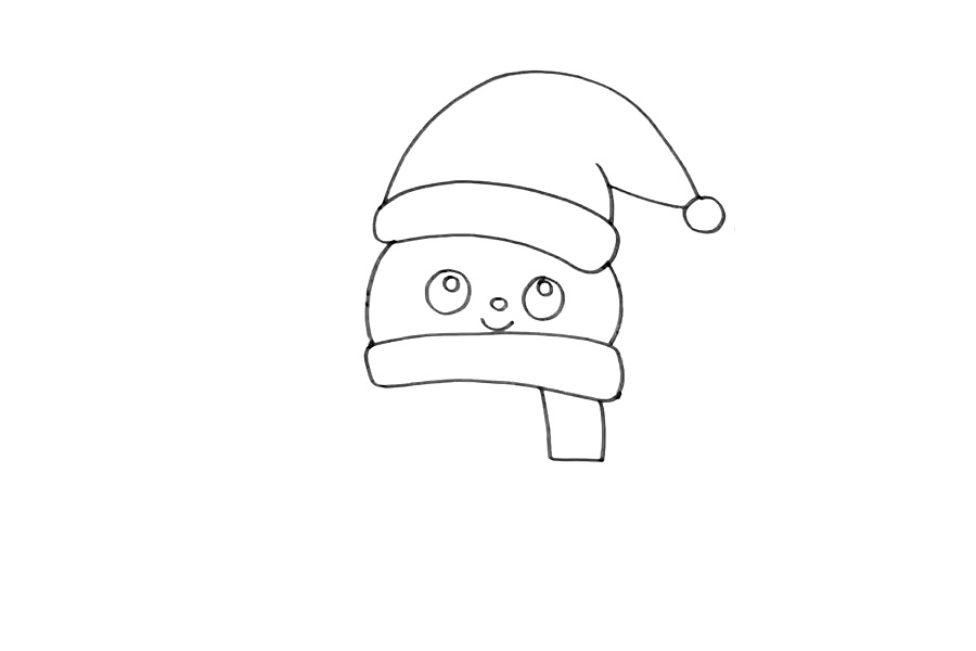 步骤4：然后是画雪人的五官。