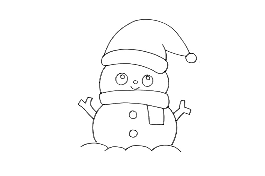 步骤7：画出两只胳膊。