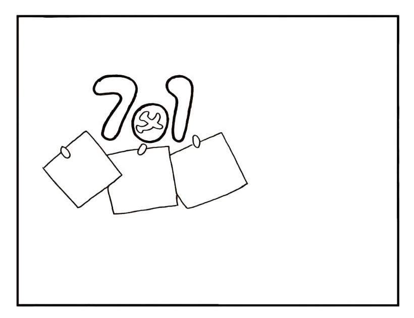 步骤3：接着在日期的下方画出三个正方形。